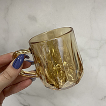 Набір чашок для чаю Чашка 250 мл Чашки кольорові 250 мл Чашка золота чашка кольору янтар набір 2 шт, фото 4