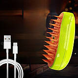 Парова силіконова щітка для котів та собак Гребінець з парою для вичісування домашніх тварин, фото 5