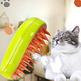 Парова силіконова щітка для котів та собак Гребінець з парою для вичісування домашніх тварин, фото 2