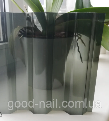 Профільний полікарбонат Greca 0.8 мм сірого кольору (графіт), фото 1