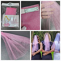 Фата для дівич-вечора - рожева