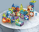 Магнітний конструктор світний лабіринт 76 деталей Кольорові магніти Light Magnetic Blocks, фото 3
