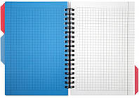 Блокнот с розділювачами В6 100 арк спіраль клітинка пластик обкл DESIGN 30, фото 2