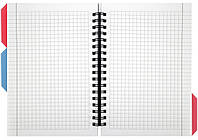 Блокнот с розділювачами В6 100 арк спіраль клітинка пластик обкл DESIGN 30, фото 3