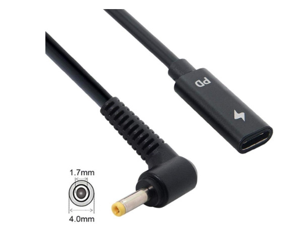 Кабель для заряджання ноутбука Lenovo Type-c female to USB pin male (Type-c — гніздо/USB pin — штекер) PD 100W