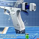 Водяний пістолет акумуляторний електричний Water Gun Glock з 2 обоймами для води Синій, фото 7