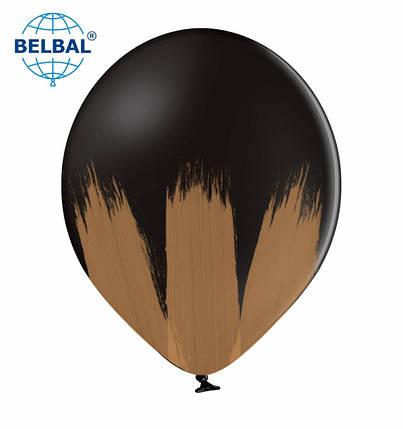 Латексна кулька з малюнком Браш золотий Brush Shine Belbal 12"/ 025 / 30
