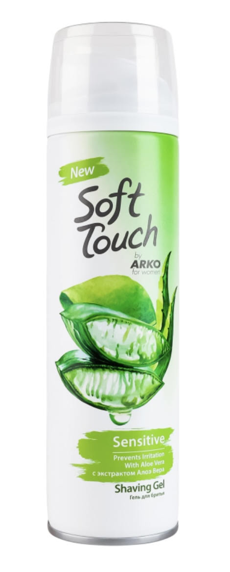 Гель для гоління Arko Soft Touch Sensetive Skin для жінок Алое вера та вітамин Е, 200 мл, фото 1