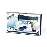 Водяний пістолет акумуляторний електричний Water Gun Glock з 2 обоймами для води Синій, фото 10
