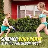 Водяний пістолет акумуляторний електричний Water Gun Glock з 2 обоймами для води Синій, фото 4