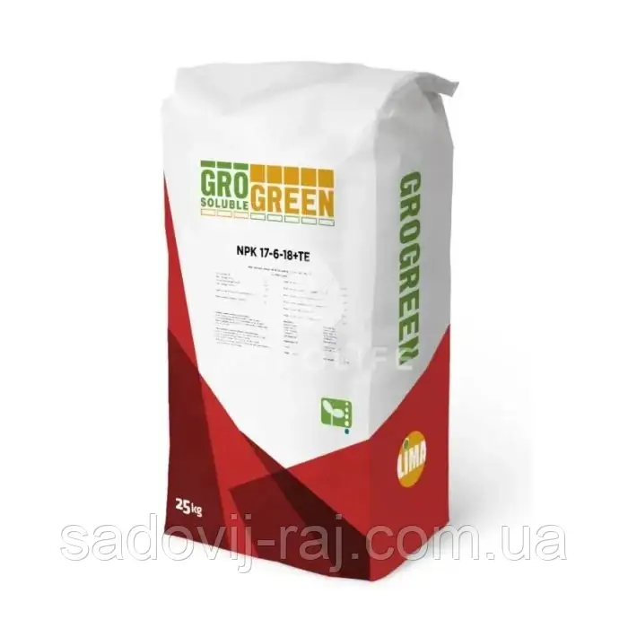 Добриво GroGreen NPK 17-6-18+TE 25 кг Lima Бельгія