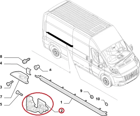 Ролик бічних зсувних дверей середній Fiat Ducato 250, Peugeot Boxer 3, Citroen Jumper 3 (2006-2014), 9033S4