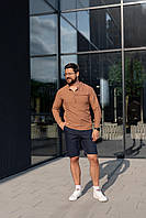 Якісні фірмові модні чоловічі шорти для офісу summer пляжні модні з якісної тканини сині