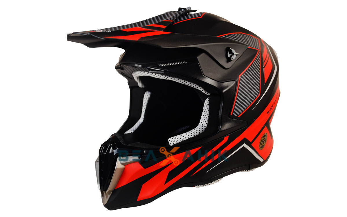 Шолом (кросовий) ExDrive EX-806 Dazing чорно-червоний мат [S], фото 1