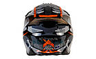 Шолом (кросовий) ExDrive EX-806 MX помаранчево-чорний глянець [M], фото 2