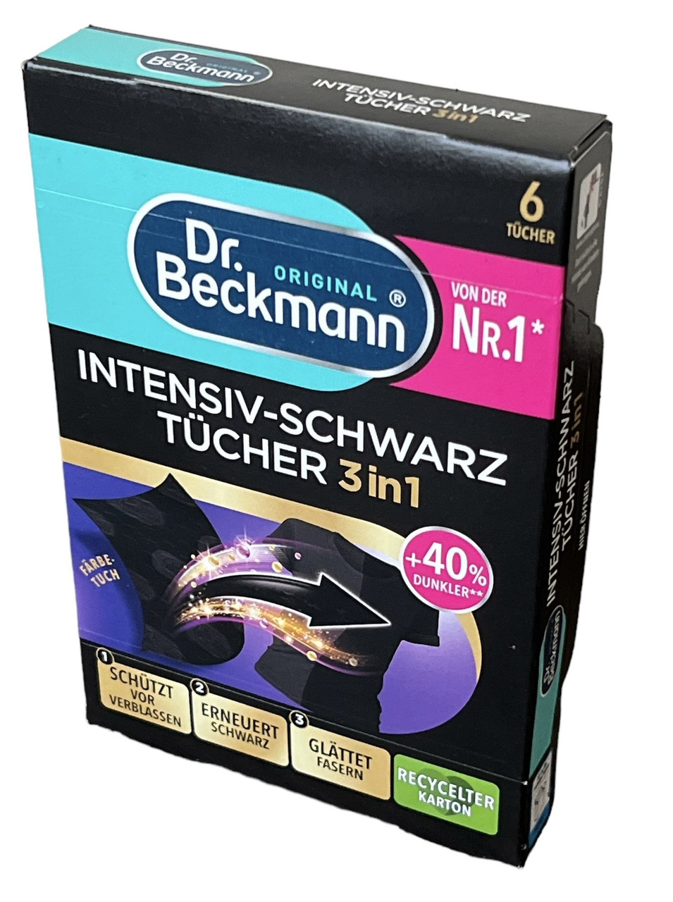 Серветки проти передачі та відновлення чорного кольору та тканини Dr. Beckmann 6 шт/уп