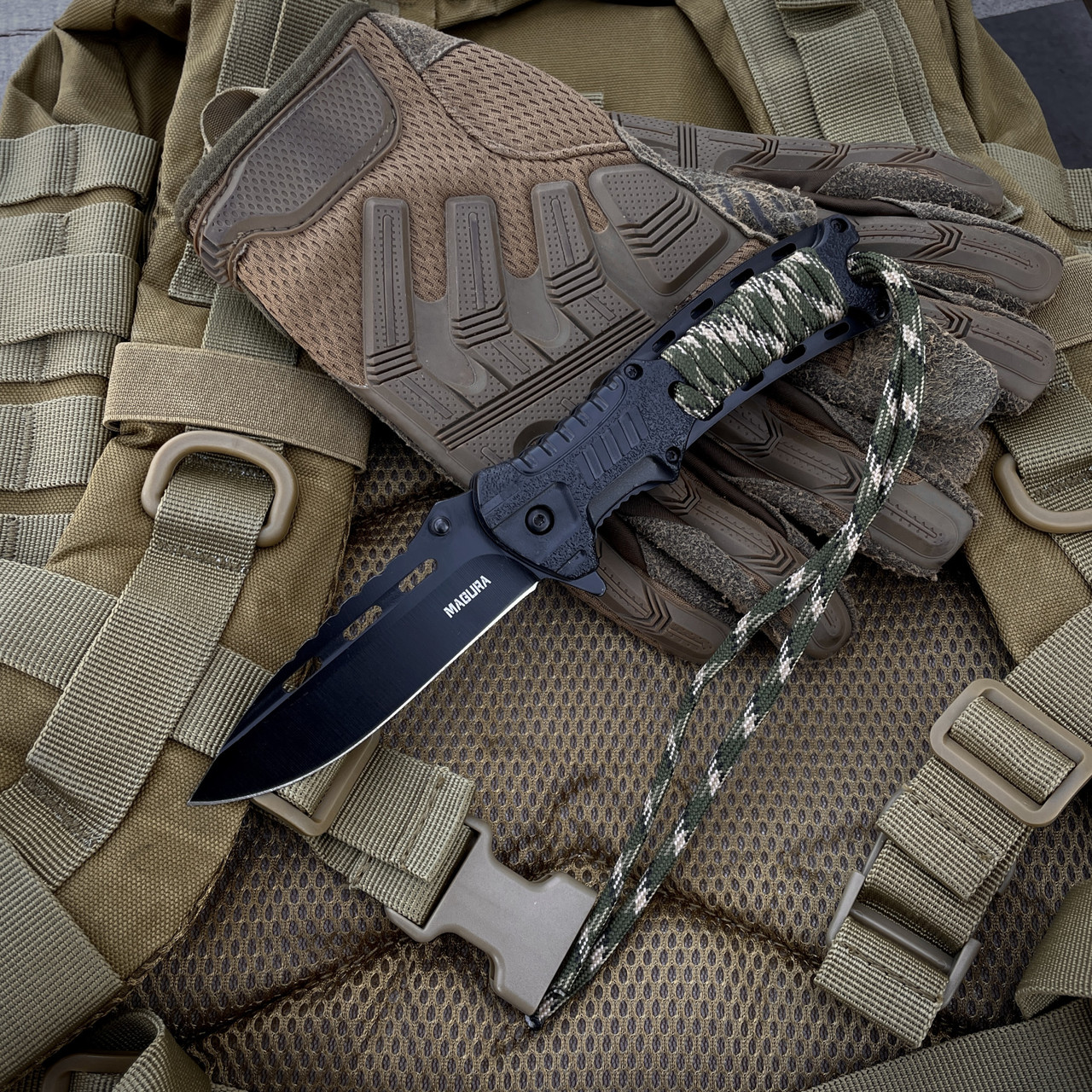 Ніж складний Magura B-4 зі свистком та кресалом, фото 1
