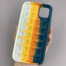Чохол для iPhone 11 Pro Max Pop it антистрес силіконовий чохол поп іт на айфон 11 про макс зелений молочний, фото 2