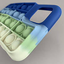 Чохол для iPhone 11 Pro Max Pop it антистрес силіконовий чохол поп іт на айфон 11 про макс синій молочний, фото 5