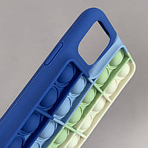 Чохол для iPhone 11 Pro Max Pop it антистрес силіконовий чохол поп іт на айфон 11 про макс синій молочний, фото 3