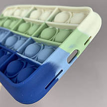 Чохол для iPhone 11 Pro Max Pop it антистрес силіконовий чохол поп іт на айфон 11 про макс синій молочний, фото 4