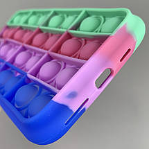 Чохол для iPhone 11 Pro Max Pop it антистрес силіконовий чохол поп іт на айфон 11 про макс синій зелений, фото 4