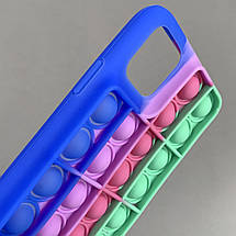 Чохол для iPhone 11 Pro Max Pop it антистрес силіконовий чохол поп іт на айфон 11 про макс синій зелений, фото 3