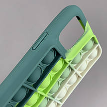 Чохол для iPhone 11 Pro Max Pop it антистрес силіконовий чохол поп іт на айфон 11 про макс зелений молочний, фото 3