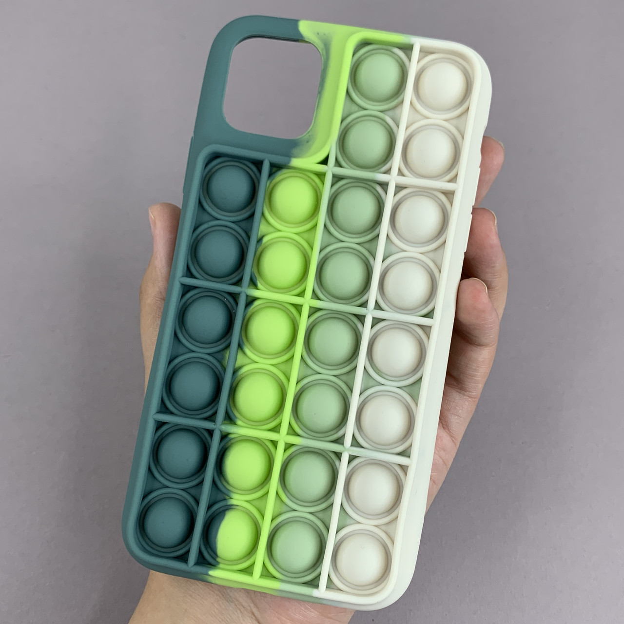 Чохол для iPhone 11 Pro Max Pop it антистрес силіконовий чохол поп іт на айфон 11 про макс зелений молочний