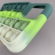 Чохол для iPhone 11 Pro Max Pop it антистрес силіконовий чохол поп іт на айфон 11 про макс зелений молочний, фото 5