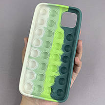 Чохол для iPhone 11 Pro Max Pop it антистрес силіконовий чохол поп іт на айфон 11 про макс зелений молочний, фото 2