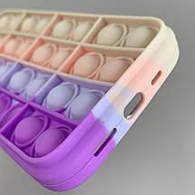 Чохол для iPhone 12 Pop it антистрес силіконовий чохол поп іт на айфон 12 фіолетовий пудровий, фото 4