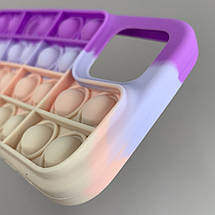 Чохол для iPhone 12 Pop it антистрес силіконовий чохол поп іт на айфон 12 фіолетовий пудровий, фото 5