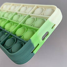 Чохол для iPhone 12 Pop it антистрес силіконовий чохол поп іт на айфон 12 зелений молочний, фото 4