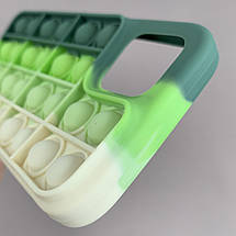 Чохол для iPhone 12 Pop it антистрес силіконовий чохол поп іт на айфон 12 зелений молочний, фото 5