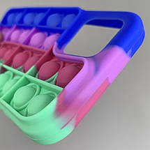 Чохол для iPhone 12 Pop it антистрес силіконовий чохол поп іт на айфон 12 синій зелений, фото 5