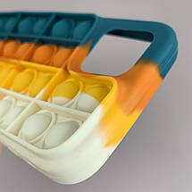 Чохол для iPhone 12 Pop it антистрес силіконовий чохол поп іт на айфон 12 зелений молочний, фото 5