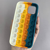Чохол для iPhone 12 Pop it антистрес силіконовий чохол поп іт на айфон 12 зелений молочний, фото 2