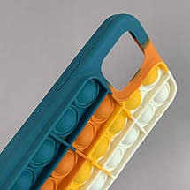 Чохол для iPhone 12 Pop it антистрес силіконовий чохол поп іт на айфон 12 зелений молочний, фото 3