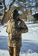 Тактична куртка зимова парку піксель чоловіча для полювання туризму штурмовий військовий одяг якісний