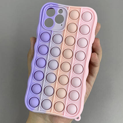 Чохол для iPhone 11 Pro Pop it антистрес силіконовий чохол поп іт на айфон 11 про бузковий рожевий PPT, фото 1
