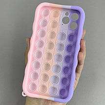 Чохол для iPhone 11 Pro Pop it антистрес силіконовий чохол поп іт на айфон 11 про бузковий рожевий PPT, фото 2