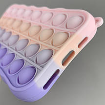 Чохол для iPhone 11 Pro Pop it антистрес силіконовий чохол поп іт на айфон 11 про бузковий рожевий PPT, фото 4