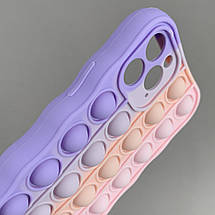 Чохол для iPhone 11 Pro Pop it антистрес силіконовий чохол поп іт на айфон 11 про бузковий рожевий PPT, фото 3