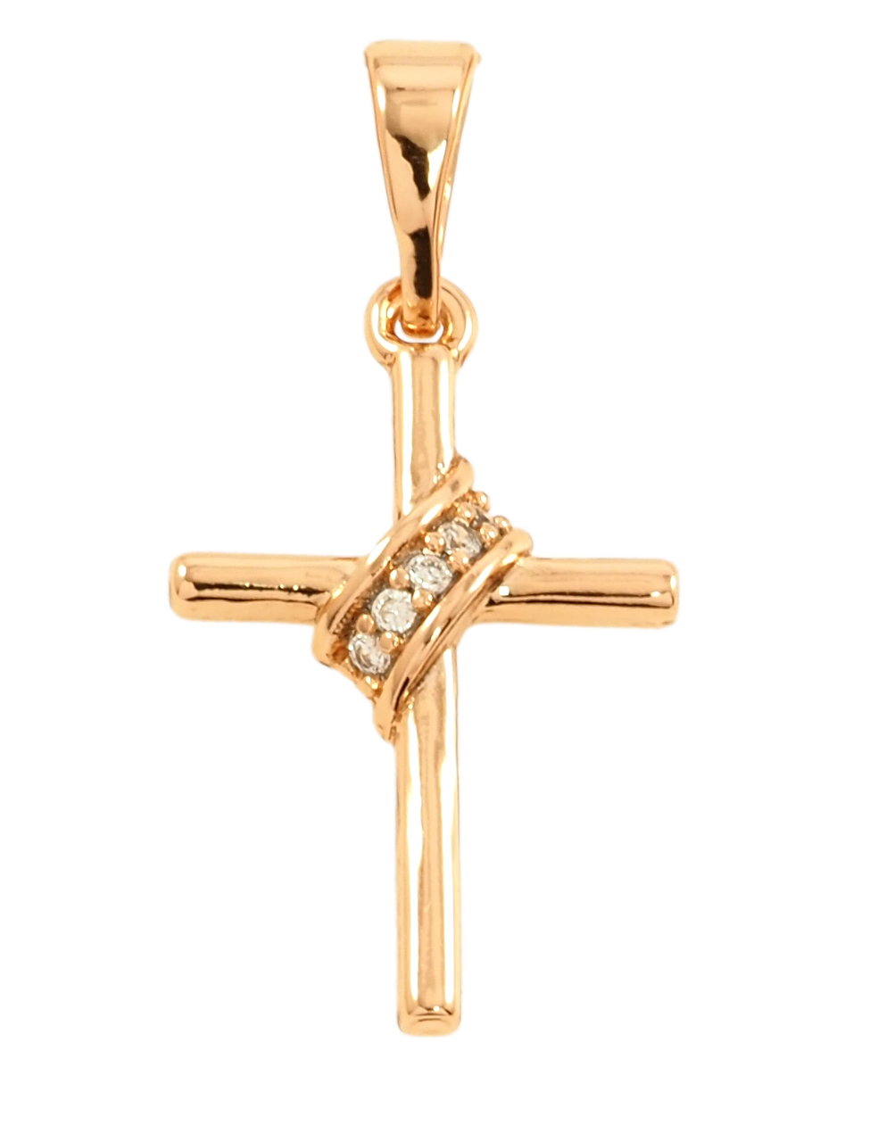 Кулон Xuping Позолота 18K "Декоративний Хрест з цирконієм" для ланцюжка до 5мм