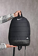 Стильний зручний чоловічий універсальний міцний рюкзак для міста навчання подорожей комфортний Матрац Чорний