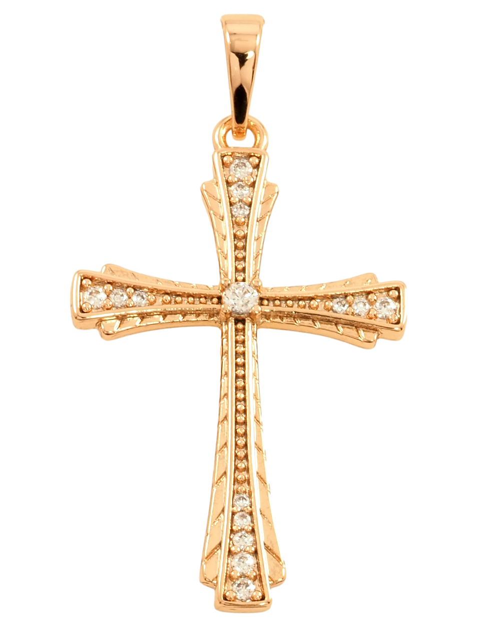 Кулон Xuping Позолота 18K "Хрест з цирконієм" для ланцюжка до 6мм
