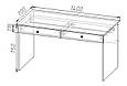 Письмовий стіл з навісною полицею, комплект Білий, фото 3