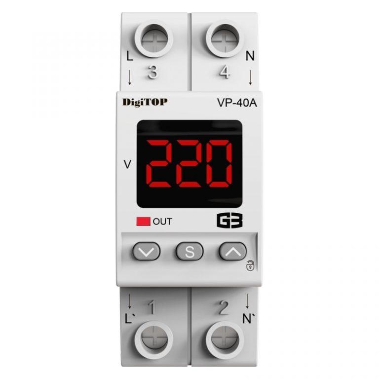 Реле напруги DigiTop Vp-40A M2R червона індикація