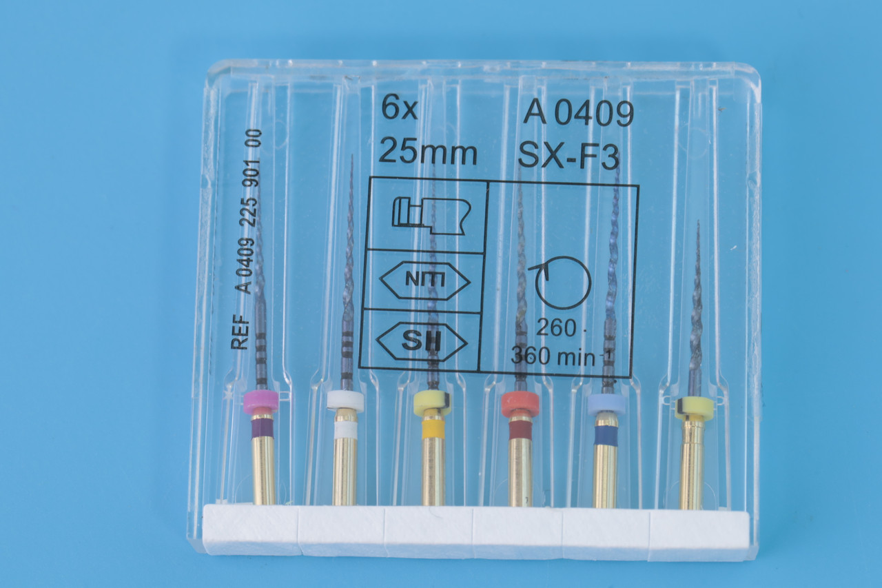 Файли для ендомотора протейпери SX-F3 BLUE асорті, 25 мм, упаковка (6 шт)